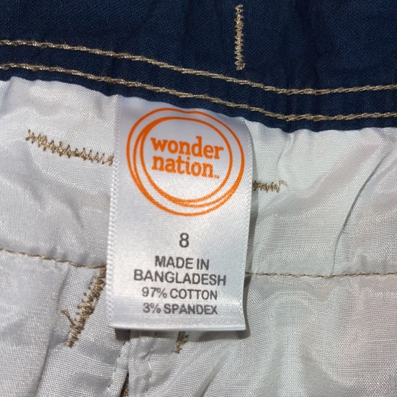 Wonder Nation size 8 khaki chino shorts adjustable waist - Picture 4 of 5